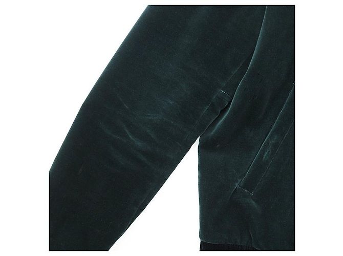 Yves Saint Laurent Chaqueta Varsity de Terciopelo Saint Laurent Verde - vista 4