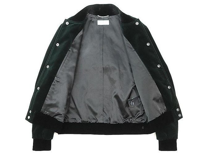 Yves Saint Laurent Chaqueta Varsity de Terciopelo Saint Laurent Verde - vista 7