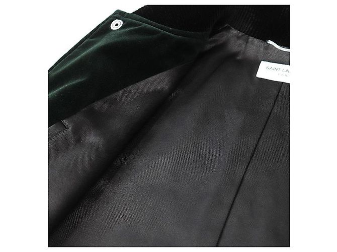 Yves Saint Laurent Chaqueta Varsity de Terciopelo Saint Laurent Verde - vista 8
