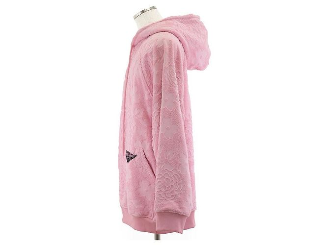 Sudadera de jacquard floral de Prada con placa triangular, rosa, talla S - vista 13
