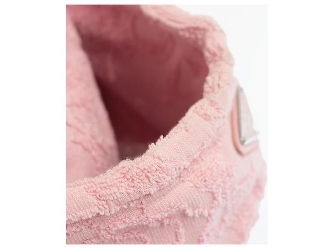 Sudadera de jacquard floral de Prada con placa triangular, rosa, talla S - vista 8
