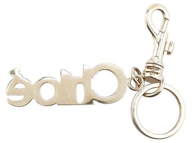 Chloé Charm de bolso con logo chapado en oro y strass Chloe - vista 2