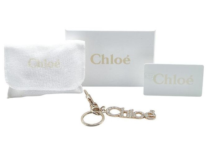 Chloé Charm de bolso con logo chapado en oro y strass Chloe - vista 4