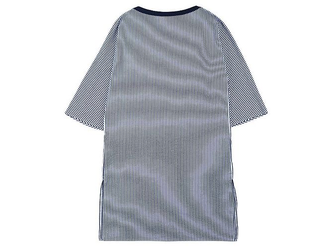 Hermès Hermes Baumwollkleid Weiß Marineblau - Ansicht 12