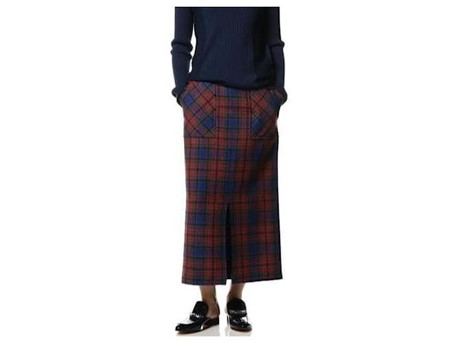Autre Marque Falda de tweed ASTRAET Castaño Roja Azul marino - vista 3