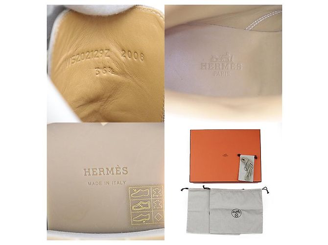 Hermès Stivaletti in pelle con lacci Hermes Beige - vista 10