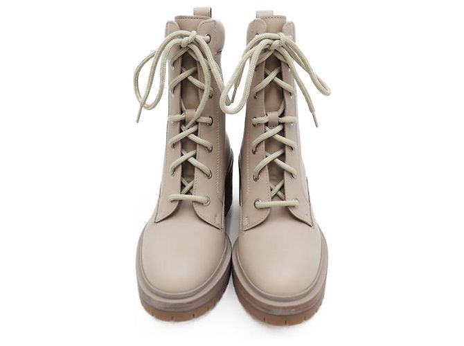 Hermès Stivaletti in pelle con lacci Hermes Beige - vista 3
