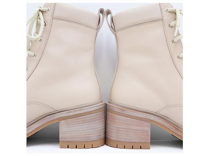 Hermès Stivaletti in pelle con lacci Hermes Beige - vista 6