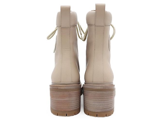 Hermès Stivaletti in pelle con lacci Hermes Beige - vista 7