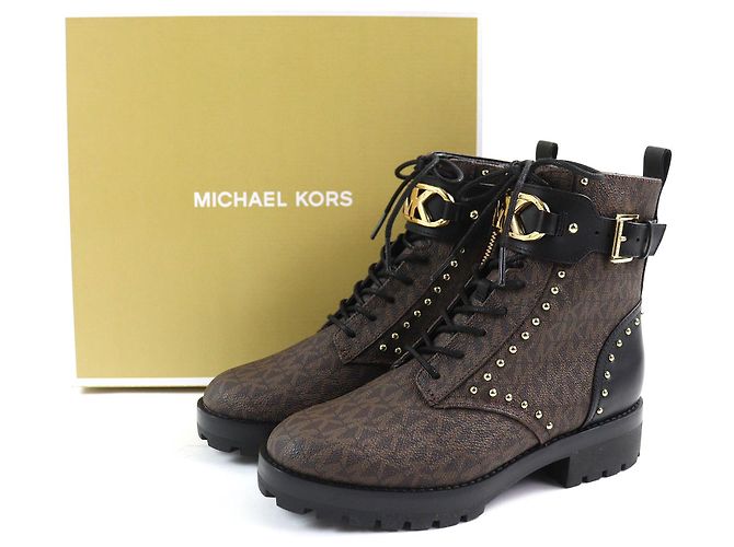 Botas de combate com studs e logo Kincaid da Michael Kors - vista 2