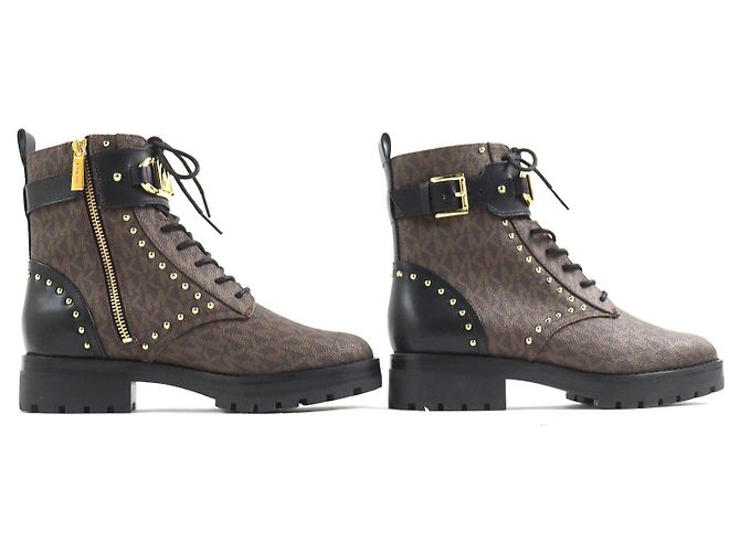 Botas de combate com studs e logo Kincaid da Michael Kors - vista 4