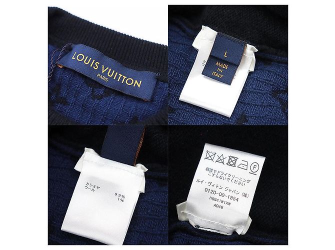 Suéter de tricô em cashmere e lã Monogram da Louis Vuitton Azul Azul marinho - vista 10