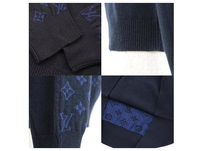 Suéter de tricô em cashmere e lã Monogram da Louis Vuitton Azul Azul marinho - vista 7