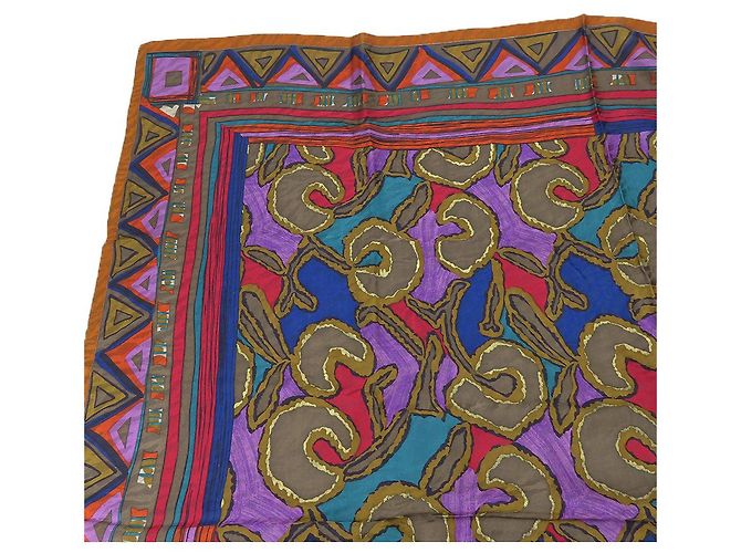 & Other Stories Bufanda de seda Louis Feraud usada marrón naranja - vista 5