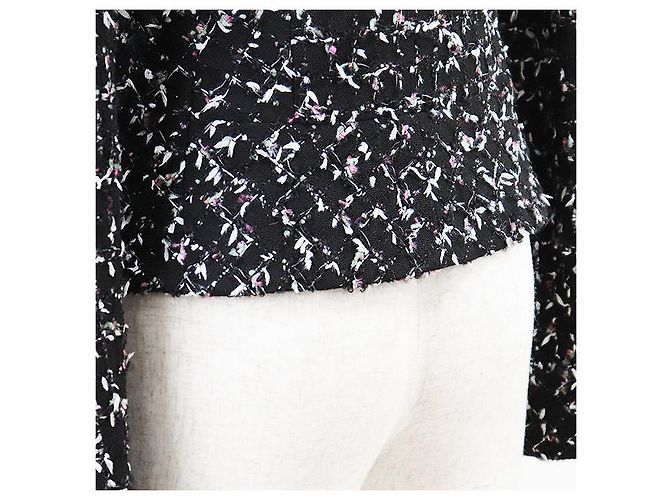 Chanel Tweed Jacket Wool Blend Black Multicolor Multiple colors - view 10