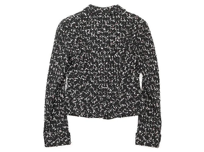 Chanel Tweed Jacket Wool Blend Black Multicolor Multiple colors - view 13
