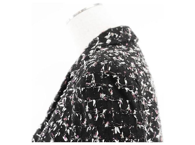 Chanel Tweed Jacket Wool Blend Black Multicolor Multiple colors - view 7