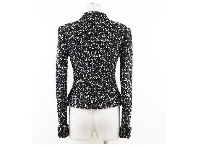 Chanel Tweed Jacket Wool Blend Black Multicolor Multiple colors - view 9