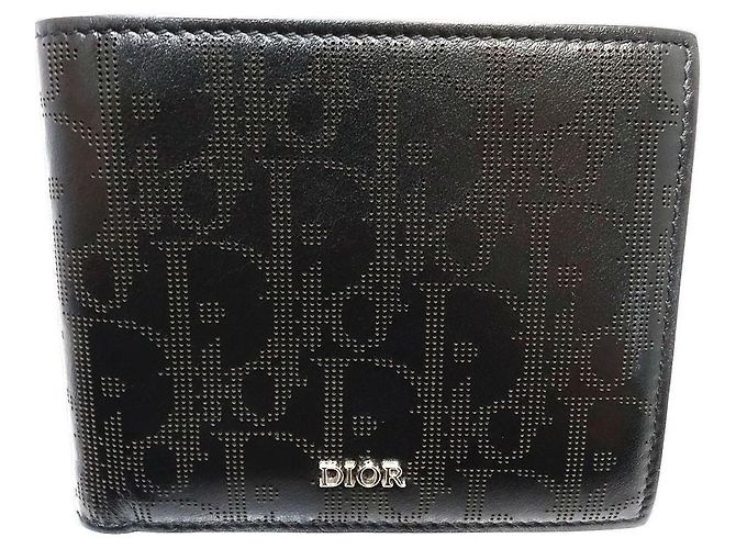Billetera bifold de cuero Dior Oblique Galaxy Negro - vista 2