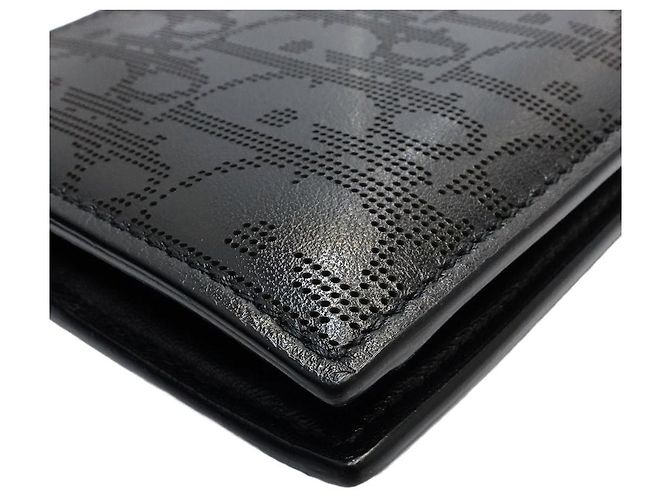 Billetera bifold de cuero Dior Oblique Galaxy Negro - vista 4