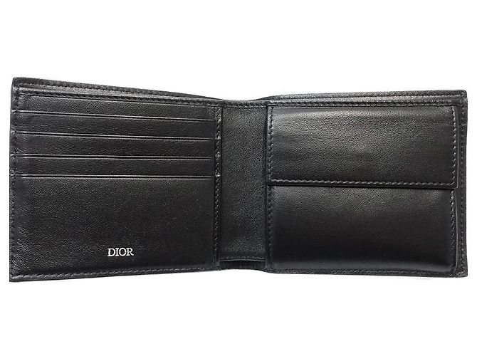 Billetera bifold de cuero Dior Oblique Galaxy Negro - vista 6