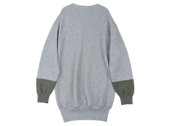 Céline Oversized Tunika-Kleid aus Cashmere-Ei-Strick von Celine Braun Blau Khaki - Ansicht 5