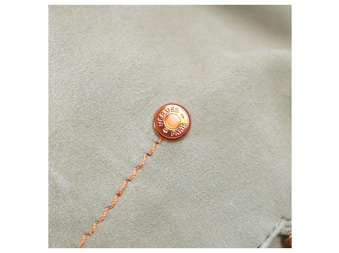 Hermès Chaqueta con capucha con cremallera de cuero de reno HERMES Beige - vista 5