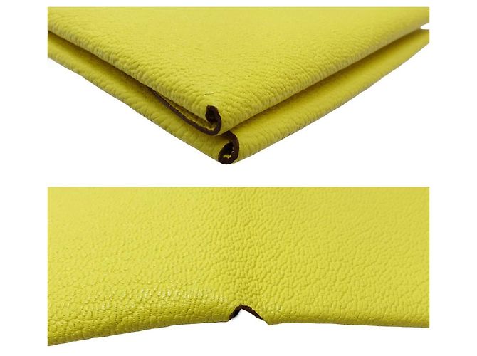 Hermès Monedero de cuero Hermes Calvi Duo Amarillo - vista 4