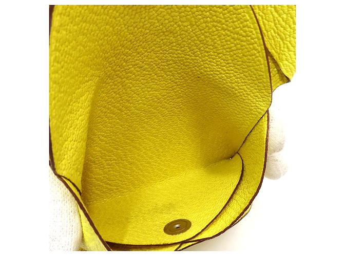 Hermès Monedero de cuero Hermes Calvi Duo Amarillo - vista 6