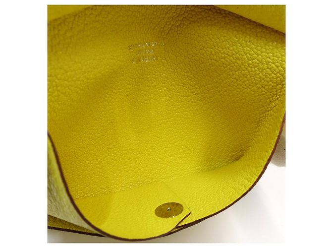 Hermès Monedero de cuero Hermes Calvi Duo Amarillo - vista 8
