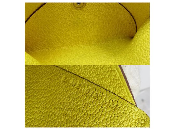Hermès Monedero de cuero Hermes Calvi Duo Amarillo - vista 9