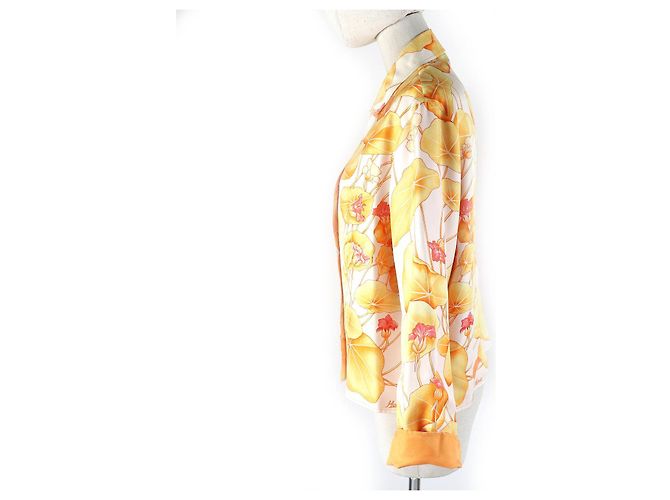 Hermès Camicia in seta a maniche lunghe Hermes 38 Arancione - vista 2