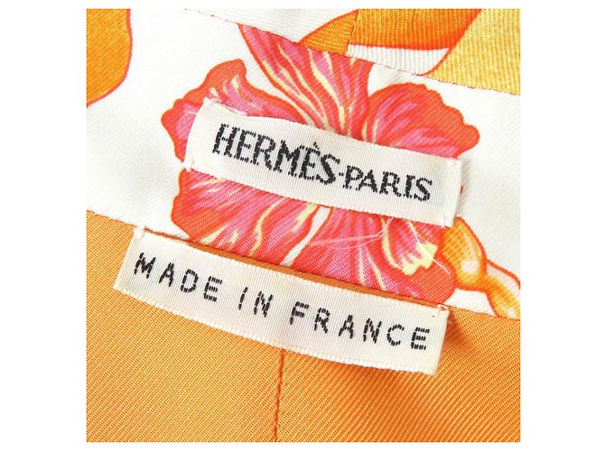 Hermès Camicia in seta a maniche lunghe Hermes 38 Arancione - vista 7