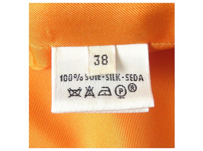 Hermès Camicia in seta a maniche lunghe Hermes 38 Arancione - vista 8