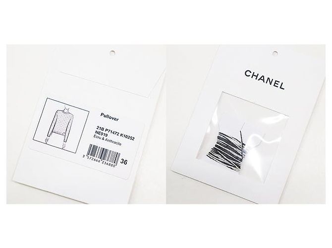 Chanel Kaschmirpullover, Herz-Klee-Muster, Rundhals, Größe 36 Weiß - Ansicht 10