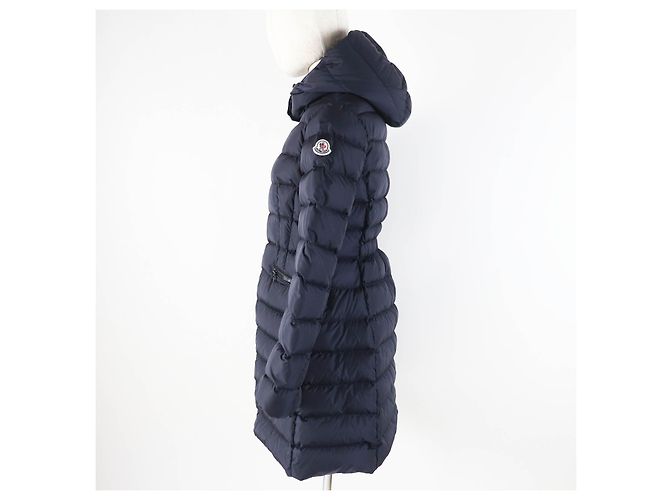 Moncler CHARPAL Abrigo Largo de Plumas con Capucha de Nylon para Mujeres Azul Azul marino - vista 3