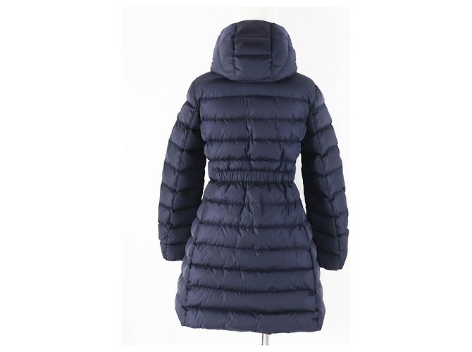 Moncler CHARPAL Abrigo Largo de Plumas con Capucha de Nylon para Mujeres Azul Azul marino - vista 4
