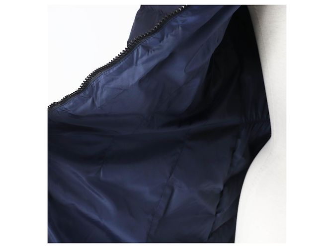 Moncler CHARPAL Abrigo Largo de Plumas con Capucha de Nylon para Mujeres Azul Azul marino - vista 5
