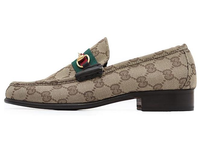 Mocassini Gucci GG Canvas Marrone - vista 5