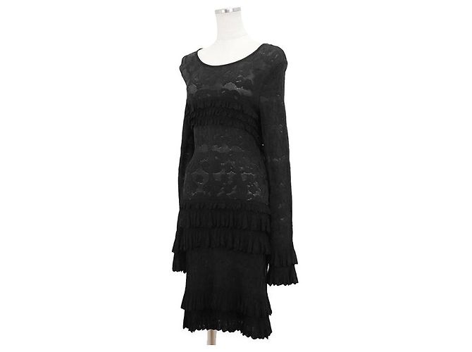 Schwarzes Rüschenkleid Chanel P63292 - Ansicht 14