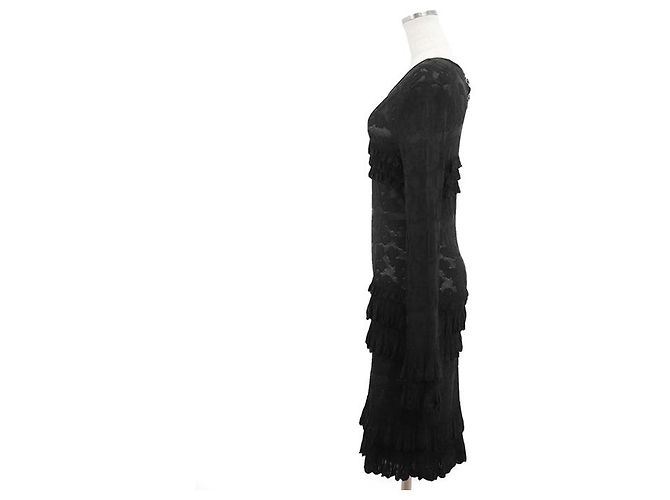 Schwarzes Rüschenkleid Chanel P63292 - Ansicht 3