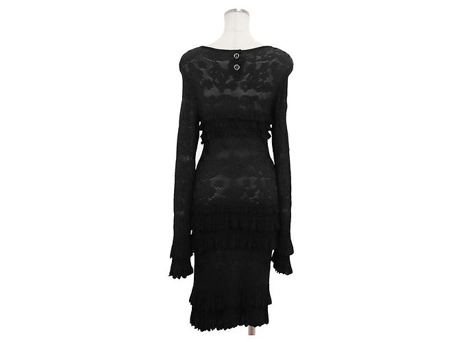 Schwarzes Rüschenkleid Chanel P63292 - Ansicht 6