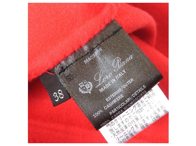 Abrigo de medio largo con botón de logo de cachemira Loro Piana Roja - vista 10