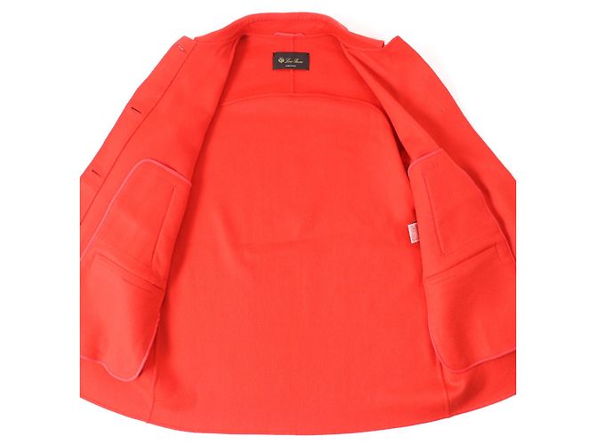 Abrigo de medio largo con botón de logo de cachemira Loro Piana Roja - vista 4