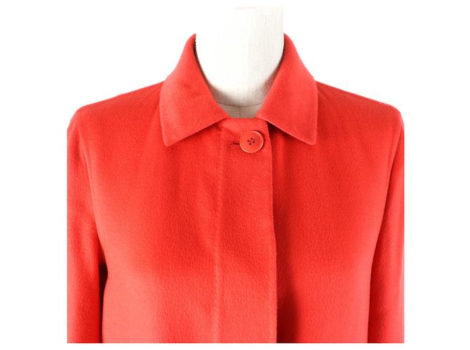Abrigo de medio largo con botón de logo de cachemira Loro Piana Roja - vista 6