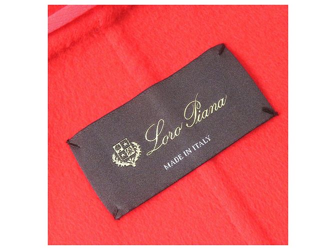 Abrigo de medio largo con botón de logo de cachemira Loro Piana Roja - vista 9