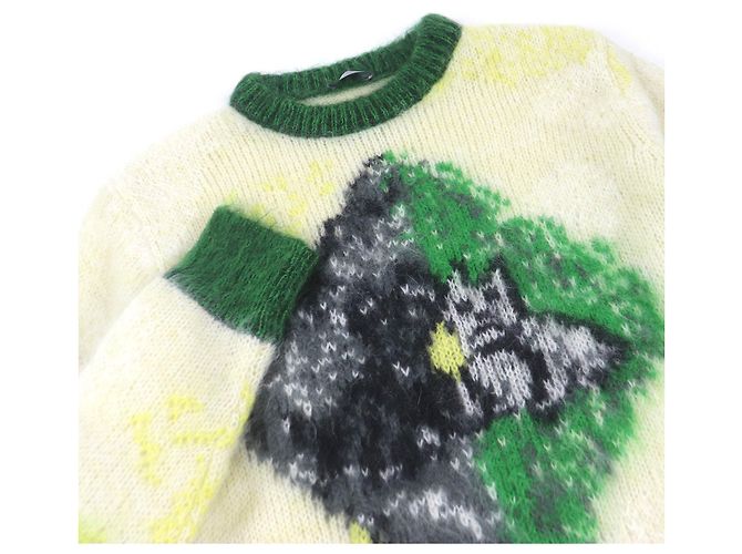 Suéter de mohair y nylon con estampado de animal DIOR S Amarillo - vista 2