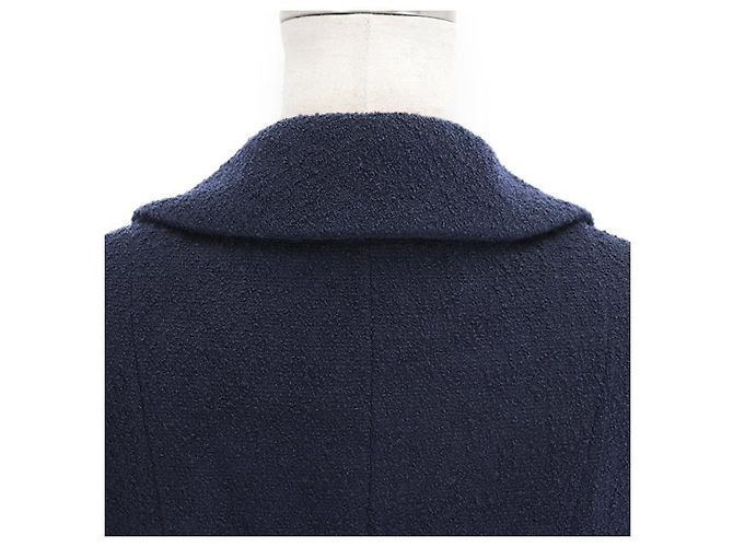 Giacca in lino e lana Chanel Blu Blu navy - vista 13