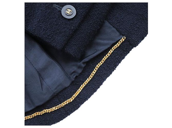 Giacca in lino e lana Chanel Blu Blu navy - vista 6