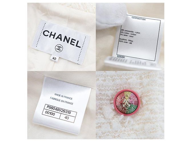 Chaqueta de tweed Chanel Blanco Crudo - vista 10